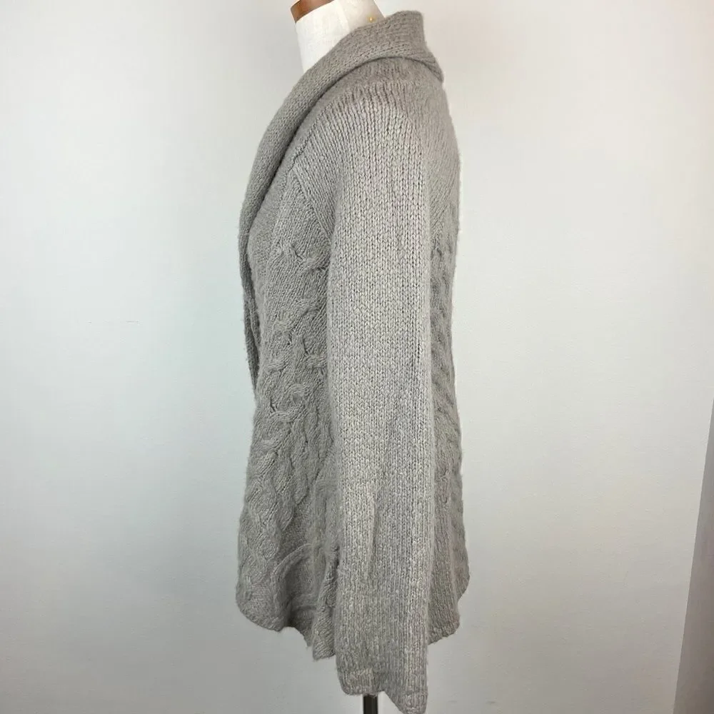 Free People Cable Knit Button Slouchy Cardigan